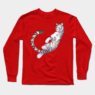 Cozy Bengal Tiger (White) Long Sleeve T-Shirt